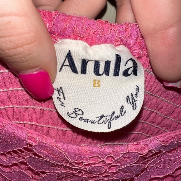 Arula Vibrant Pink Lace sleeveless maxi Dress B 2X spring summer vacation - Picture 2 of 9